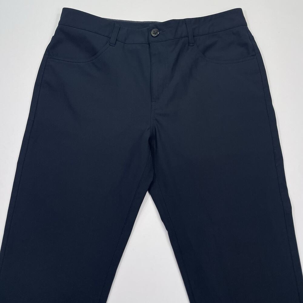 Vuori Mens Meta Pants 32 (34x29) Classic-Fit 5 Pocket Blue Performance Chino